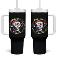 Cute Penguin Playing Ice Hockey Tumbler With Handle Funny Christmas Gift - Wonder Print Shop