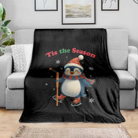 Cute Penguin Tis The Season Throw Blanket Funny Christmas Gift For Holiday Fans - Wonder Print Shop