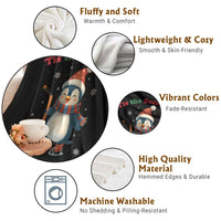 Cute Penguin Tis The Season Throw Blanket Funny Christmas Gift For Holiday Fans - Wonder Print Shop