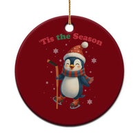 Cute Penguin Tis The Season Ceramic Ornament Funny Christmas Gift For Holiday Fans - Wonder Print Shop