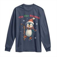 Cute Penguin Tis The Season Long Sleeve Shirt Funny Christmas Gift For Holiday Fans - Wonder Print Shop