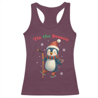 Cute Penguin Tis The Season Racerback Tank Top Funny Christmas Gift For Holiday Fans - Wonder Print Shop