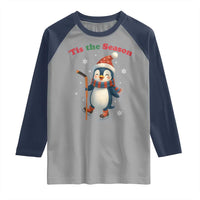 Cute Penguin Tis The Season Raglan Shirt Funny Christmas Gift For Holiday Fans - Wonder Print Shop