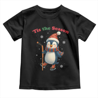 Cute Penguin Tis The Season Toddler T Shirt Funny Christmas Gift For Holiday Fans - Wonder Print Shop