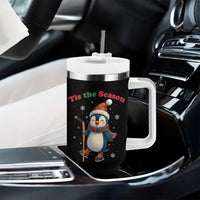Cute Penguin Tis The Season Tumbler With Handle Funny Christmas Gift For Holiday Fans - Wonder Print Shop