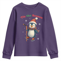 Cute Penguin Tis The Season Youth Sweatshirt Funny Christmas Gift For Holiday Fans - Wonder Print Shop