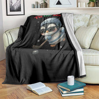 Penguin On Ice Tis The Season Throw Blanket Funny Christmas Gift - Wonder Print Shop