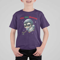 Penguin On Ice Tis The Season T Shirt For Kid Funny Christmas Gift - Wonder Print Shop