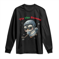 Penguin On Ice Tis The Season Long Sleeve Shirt Funny Christmas Gift - Wonder Print Shop