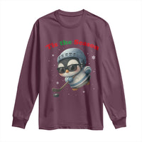 Penguin On Ice Tis The Season Long Sleeve Shirt Funny Christmas Gift - Wonder Print Shop