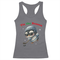 Penguin On Ice Tis The Season Racerback Tank Top Funny Christmas Gift - Wonder Print Shop