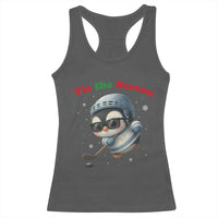 Penguin On Ice Tis The Season Racerback Tank Top Funny Christmas Gift - Wonder Print Shop