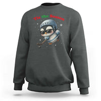 Penguin On Ice Tis The Season Sweatshirt Funny Christmas Gift - Wonder Print Shop