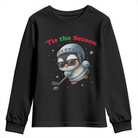 Penguin On Ice Tis The Season Youth Sweatshirt Funny Christmas Gift - Wonder Print Shop