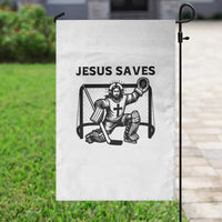 Funny Religious Ice Hockey Goalie Gift Garden Flag Jesus Saves - Wonder Print Shop