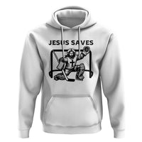 Funny Religious Ice Hockey Goalie Gift Hoodie Jesus Saves - Wonder Print Shop