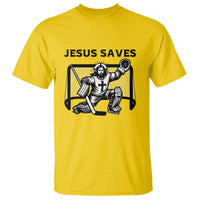 Funny Religious Ice Hockey Goalie Gift T Shirt Jesus Saves - Wonder Print Shop