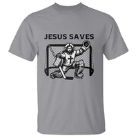 Funny Religious Ice Hockey Goalie Gift T Shirt Jesus Saves - Wonder Print Shop