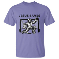 Funny Religious Ice Hockey Goalie Gift T Shirt Jesus Saves - Wonder Print Shop