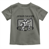 Funny Religious Ice Hockey Goalie Gift Toddler T Shirt Jesus Saves - Wonder Print Shop
