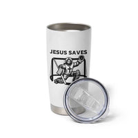 Funny Religious Ice Hockey Goalie Gift Tumbler Cup Jesus Saves - Wonder Print Shop