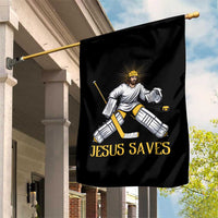 Jesus Saves Garden Flag Funny Christian Ice Hockey Goalie Gift - Wonder Print Shop