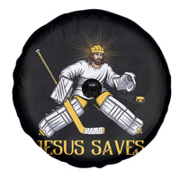 Jesus Saves Spare Tire Cover Funny Christian Ice Hockey Goalie Gift - Wonder Print Shop