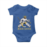 Jesus Saves Baby Onesie Funny Christian Ice Hockey Goalie Gift - Wonder Print Shop