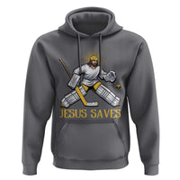 Jesus Saves Hoodie Funny Christian Ice Hockey Goalie Gift - Wonder Print Shop