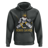 Jesus Saves Hoodie Funny Christian Ice Hockey Goalie Gift - Wonder Print Shop