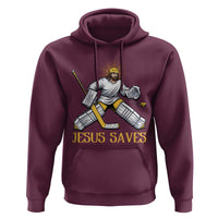 Jesus Saves Hoodie Funny Christian Ice Hockey Goalie Gift - Wonder Print Shop