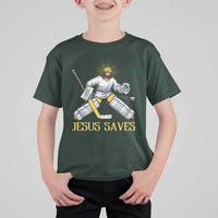 Jesus Saves T Shirt For Kid Funny Christian Ice Hockey Goalie Gift - Wonder Print Shop