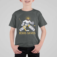 Jesus Saves T Shirt For Kid Funny Christian Ice Hockey Goalie Gift - Wonder Print Shop