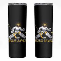 Jesus Saves Skinny Tumbler Funny Christian Ice Hockey Goalie Gift - Wonder Print Shop