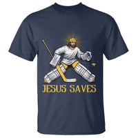 Jesus Saves T Shirt Funny Christian Ice Hockey Goalie Gift - Wonder Print Shop