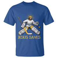 Jesus Saves T Shirt Funny Christian Ice Hockey Goalie Gift - Wonder Print Shop