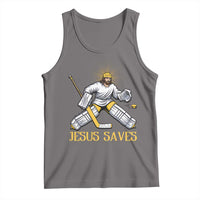 Jesus Saves Tank Top Funny Christian Ice Hockey Goalie Gift - Wonder Print Shop