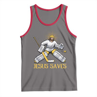 Jesus Saves Tank Top Funny Christian Ice Hockey Goalie Gift - Wonder Print Shop