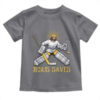 Jesus Saves Toddler T Shirt Funny Christian Ice Hockey Goalie Gift - Wonder Print Shop