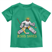 Jesus Saves Toddler T Shirt Funny Christian Ice Hockey Goalie Gift - Wonder Print Shop