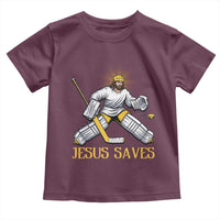 Jesus Saves Toddler T Shirt Funny Christian Ice Hockey Goalie Gift - Wonder Print Shop