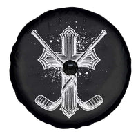 Faith Family Hockey Cross Spare Tire Cover Religious Ice Hockey Lover Gift - Wonder Print Shop