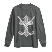 Faith Family Hockey Cross Long Sleeve Shirt Religious Ice Hockey Lover Gift - Wonder Print Shop