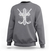 Faith Family Hockey Cross Sweatshirt Religious Ice Hockey Lover Gift - Wonder Print Shop
