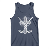 Faith Family Hockey Cross Tank Top Religious Ice Hockey Lover Gift - Wonder Print Shop