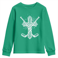 Faith Family Hockey Cross Youth Sweatshirt Religious Ice Hockey Lover Gift - Wonder Print Shop