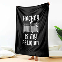 Hockey Is My Religion Throw Blanket Funny Christian Goalie Gift - Wonder Print Shop