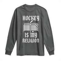 Hockey Is My Religion Long Sleeve Shirt Funny Christian Goalie Gift - Wonder Print Shop