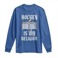 Hockey Is My Religion Long Sleeve Shirt Funny Christian Goalie Gift - Wonder Print Shop
