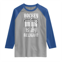 Hockey Is My Religion Raglan Shirt Funny Christian Goalie Gift - Wonder Print Shop